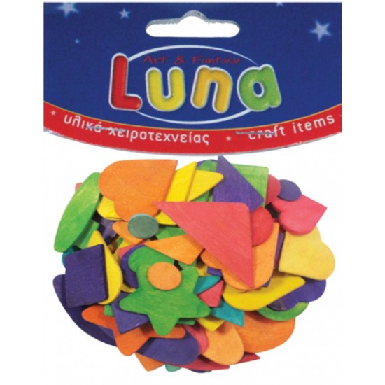 Ξύλινα χρωματιστά σχήματα 80τεμ Luna