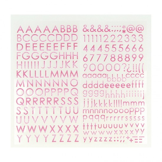 Αυτοκόλλητα γράμματα ροζ γκλίτερ