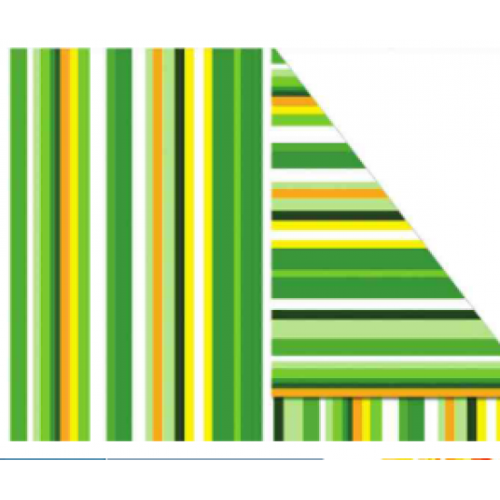 Χαρτόνι ριγέ πράσινο κίτρινο 50cm x 70cm διπλής όψης 