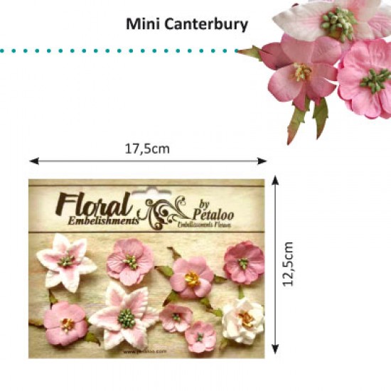 Λουλούδια mini canterbury ροζ - 9τεμ 