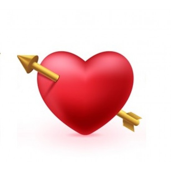 Καρδιά με βέλος εκτύπωση σε ξύλο