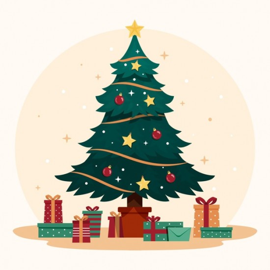 Ξύλινο Έγχρωμο διακοσμητικό στοιχείο Χριστουγεννιάτικο Δέντρο