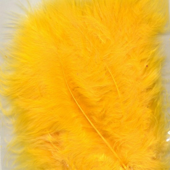 Φτερά Μαραμπού  8,5-12,5cm 15τεμ κίτρινο 