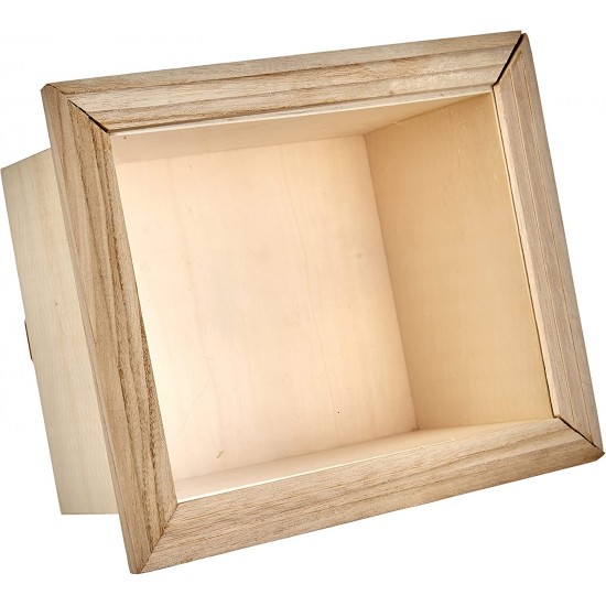 Ξύλινο κουτί με βάθος και παράθυρο 23.5 x 28.5 x 14cm