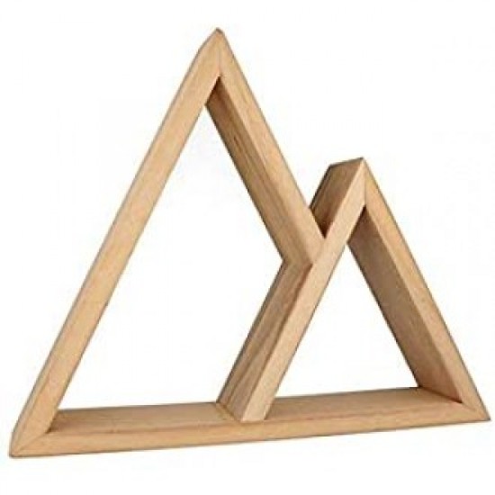 Ξύλινο διπλό τρίγωνο ράφι 37x8x30εκ.