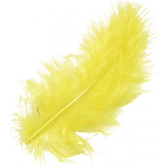Φτερά Μαραμπου 10cm 15τεμ - yellow