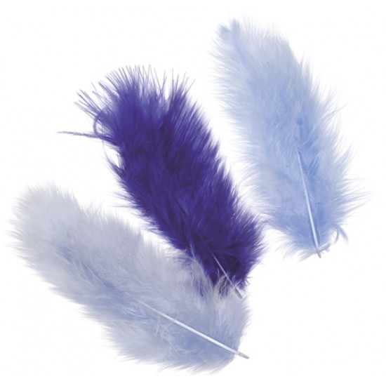 Φτερά Μαραμπου 10cm 15τεμ - blue mix