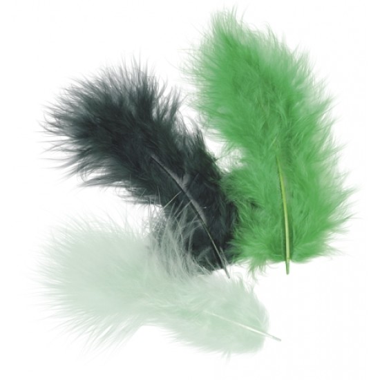 Φτερά Μαραμπου 10cm 15τεμ- mix green dark