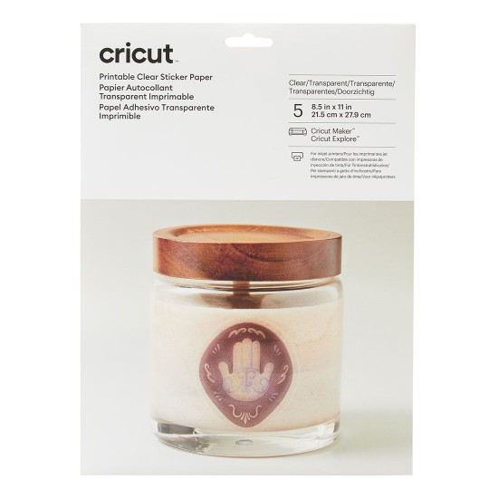 Cricut Εκτυπώσιμα Αυτοκόλλητα Διαφανή Φύλλα - 5φύλλα  21.5cm x 28cm