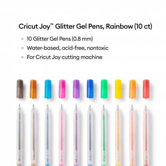 Cricut Joy™ Glitter Gel Pens 0.8 mm, Rainbow 10χρώματα 