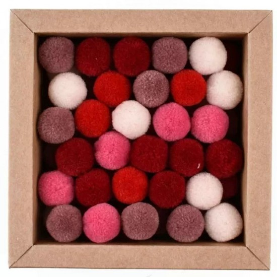 Πομ πομ 20mm 60 τεμάχια - Mix Antique (pastel) Ροζ Soft Merino Wool