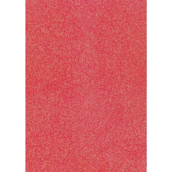A4 Glitter Card red neon 200g