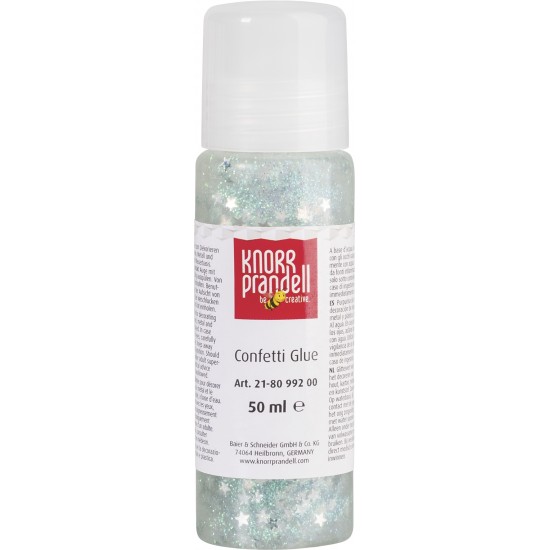 Κόλλα Glitter Knorr Prandell Confetti Ασημί Αστεράκια 50ml
