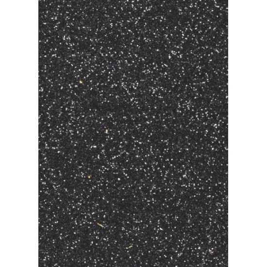 Αφρώδες φύλλο με glitter 30cm x 20cm  2mm - Μαύρο