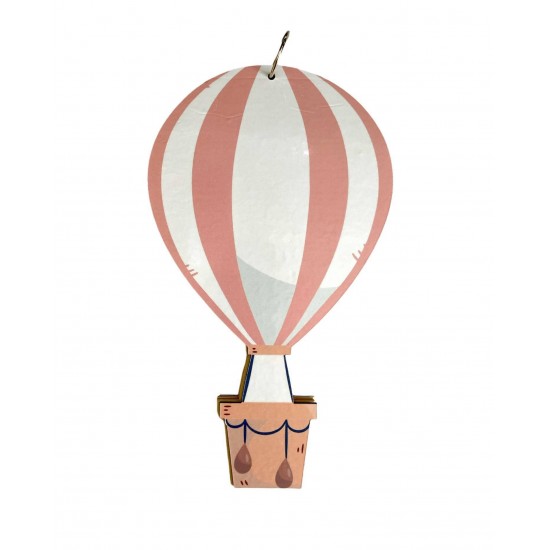 Βιβλίο Ευχών Αερόστατο #4 Με Έγχρωμη Εκτύπωση Σε Ξύλο 30cm 15φύλλα ( 30 Σελίδες) + Διακοσμητικό Όνομα + Κάνε Μια Ευχή