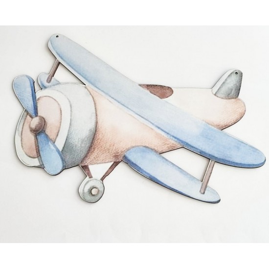 Ξύλινο έγχρωμο διακοσμητικο αεροπλάνο #4