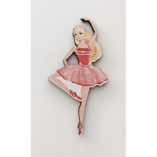 Ξύλινο διακοσμητικό με έγχρωμη εκτύπωση Barbie #4