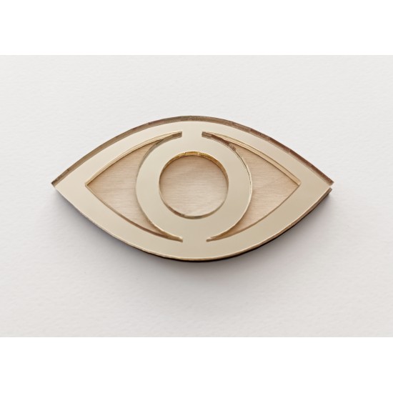 Μάτι από Plexiglass & ξύλο 9cm #3