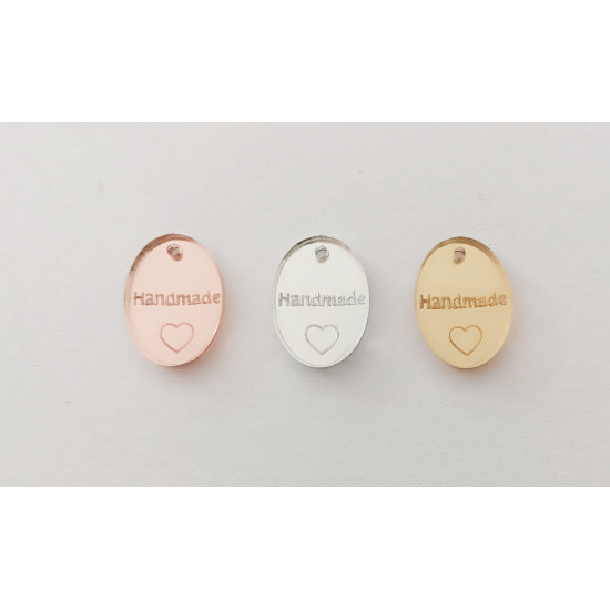 Plexiglass διακοσμητικό στοιχείο Ηandmade  - οβάλ 2cm x 1.5cm 