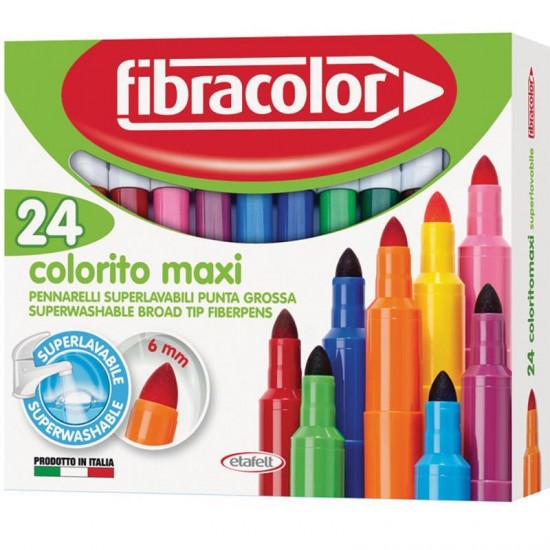 Fibracolor μαρκαδόροι ζωγραφικής Colorito maxi 24χρώμ