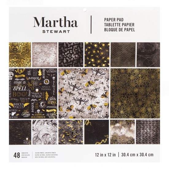 Σετ Χαρτόνια Χειροτεχνίας  Martha Stewart • pieces Black & gold 30cm X 30cm 48φ 170gsm