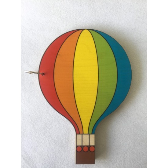 Βιβλίο Ευχών Αερόστατο Με Έγχρωμη Εκτύπωση Σε Ξύλο 30cm 15φύλλα ( 30 σελίδες) + διακοσμητικό όνομα + Κάνε μια ευχή 