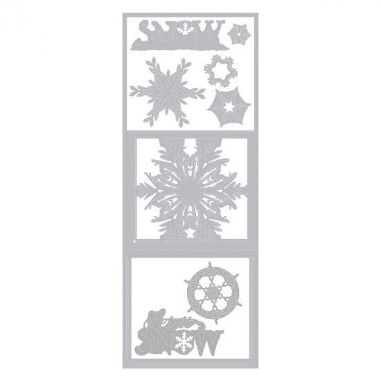 Thinlits Die Set 8PK - Tri-fold Card, Snowflake - Sizzix