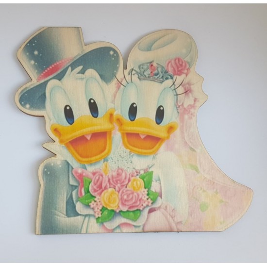 Donald &amp; Daisy Duck εκτύπωση σε ξύλο