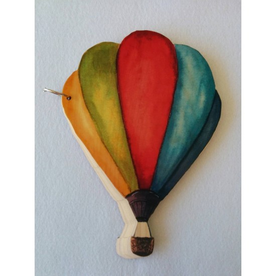 Βιβλίο Ευχών Αερόστατο #2 Με Έγχρωμη Εκτύπωση Σε Ξύλο 30cm 15φύλλα ( 30 σελίδες) + διακοσμητικό όνομα + Κάνε μια ευχή