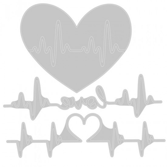 Sizzix Thinlits- Heartbeat 3τεμ