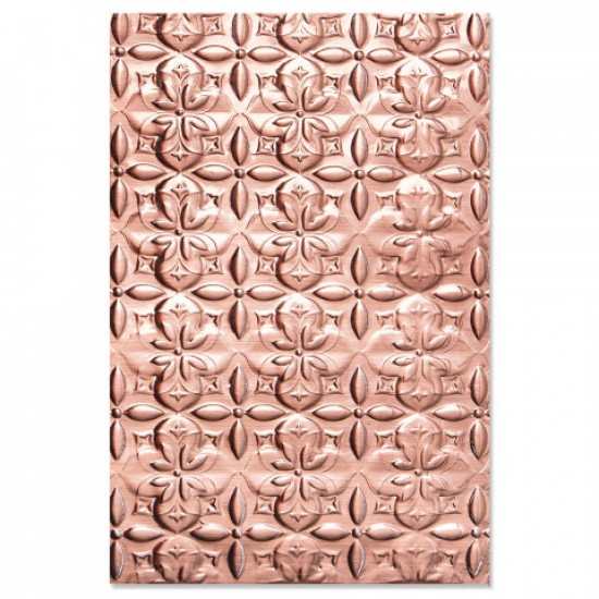 Sizzix  3-D Textured Impressions Embossing Folder Adorned Tile by Jen Long