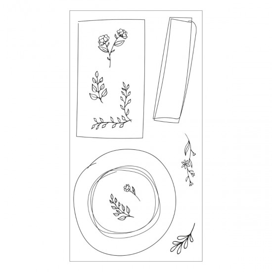 Sizzix Clear Stamps Set Drawn Frames