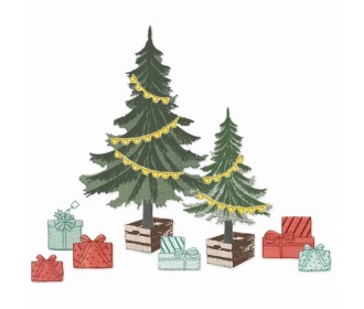 Sizzix • Clear Stamp Set with Framelits Trees and Trinkets by 49 and Market 32pcs Sizzix • Clear Stamp Set with Framelits Trees and Trinkets by 49 and Market 32pcs