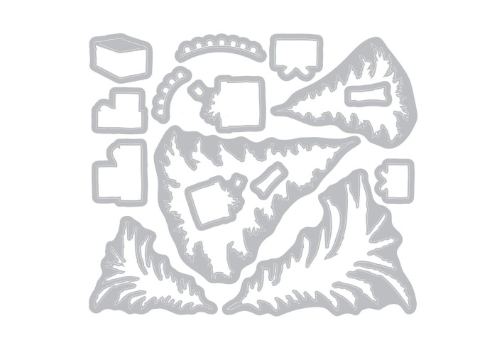 Sizzix • Clear Stamp Set with Framelits Trees and Trinkets by 49 and Market 32pcs Sizzix • Clear Stamp Set with Framelits Trees and Trinkets by 49 and Market 32pcs