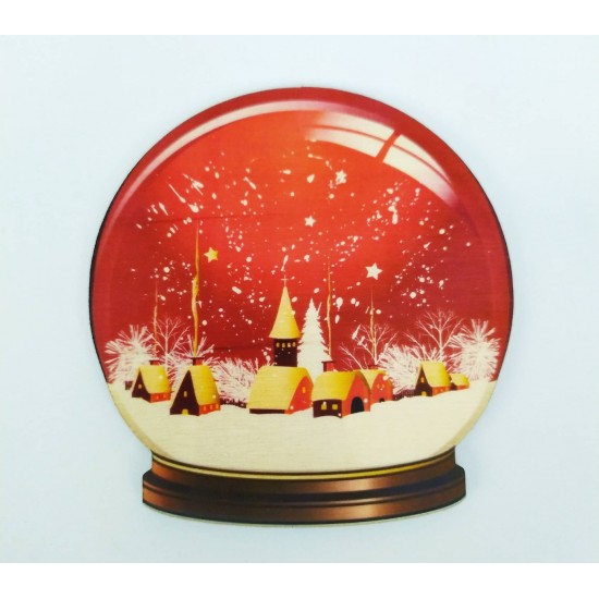 Ξύλινο Έγχρωμο διακοσμητικό στοιχείο Christmas Glass Ball #1
