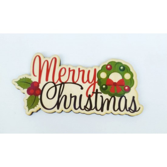 Ξύλινο Έγχρωμο διακοσμητικό στοιχείο Merry Christmas #2