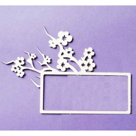 Ορθογώνιο πλαίσιο με  άνθη κερασιάς 1τεμ