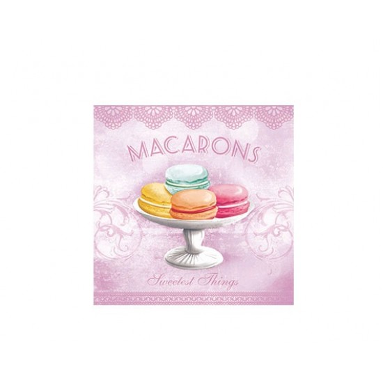 Χαρτοπετσέτα decoupage 33X33 macarons rose
