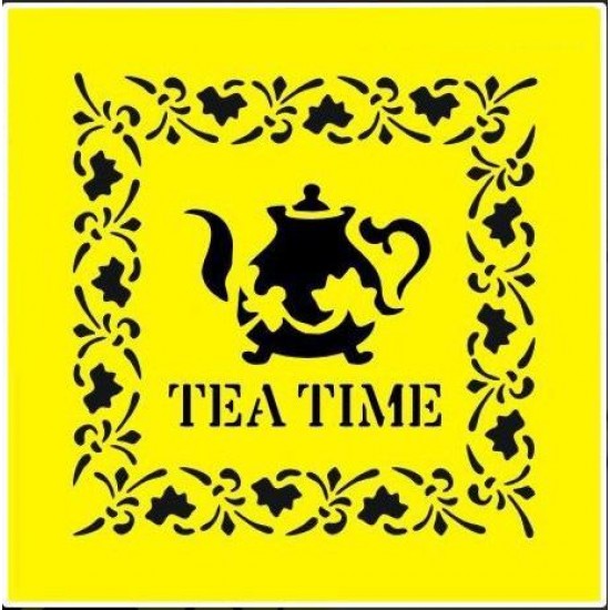 Στένσιλ πλαστικό &quot;Tea time&quot; 16x16εκ. (ST0065)