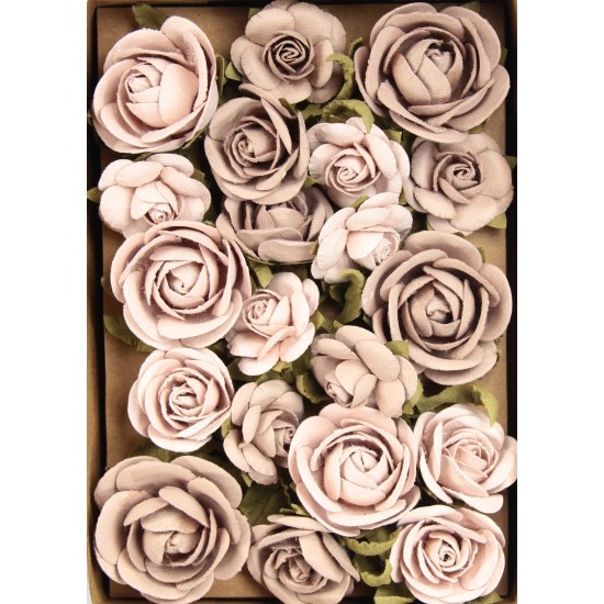 Χειροποίητα Τριαντάφυλλα Fiona Nude 28τεμ ( 20 Λουλούδια Και 8 Κλαδιά Με Φύλλα)