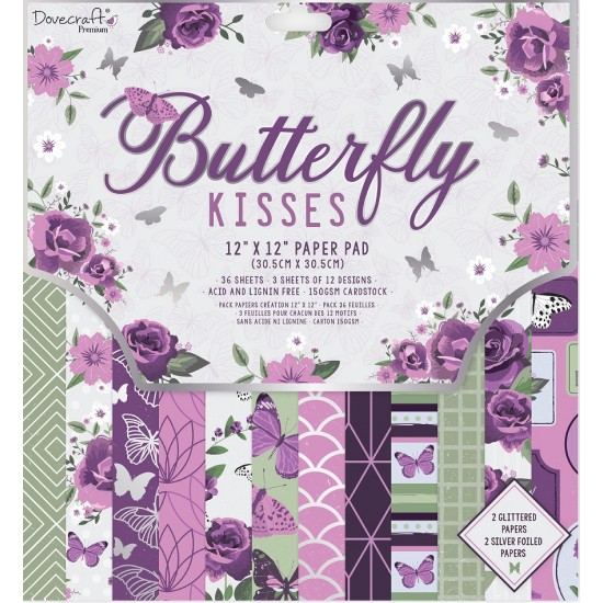 Σετ Χαρτόνια Χειροτεχνίας Butterfly Kisses 36φ 30cm X 30cm 150gr