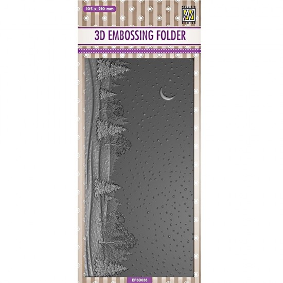 Nellie's Choice • 3D Embossing Folders Slimline Snowy Landsc