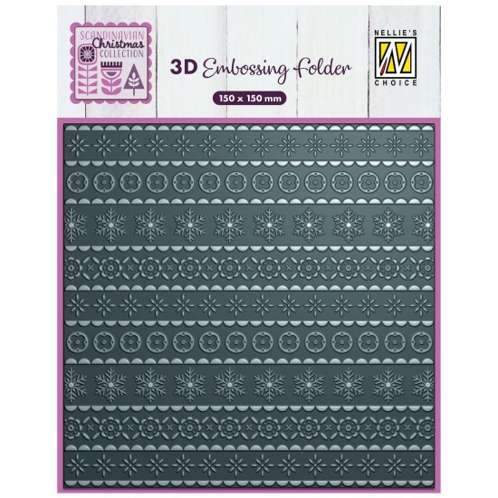 Nellie's Choice • 3D Embossing folder Scandinavian Christmas