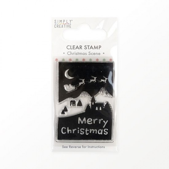 Christmas Clear Stamp (Σφραγίδα), Christmas Scene 5x8cm