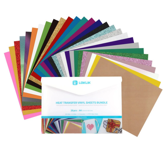  Heat Transfer Vinyl Material Bundle A4 28τεμ διάφορα χρώματα  