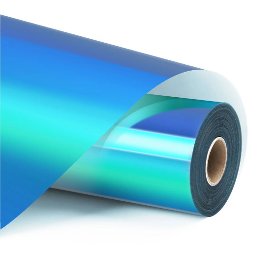 Permanent Adhesive Vinyl Holographic Aqua Blue 30.5x90cm