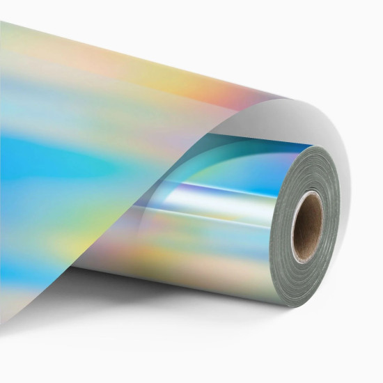 Permanent Adhesive Vinyl Holographic Iridescent Silver 30.5x90cm