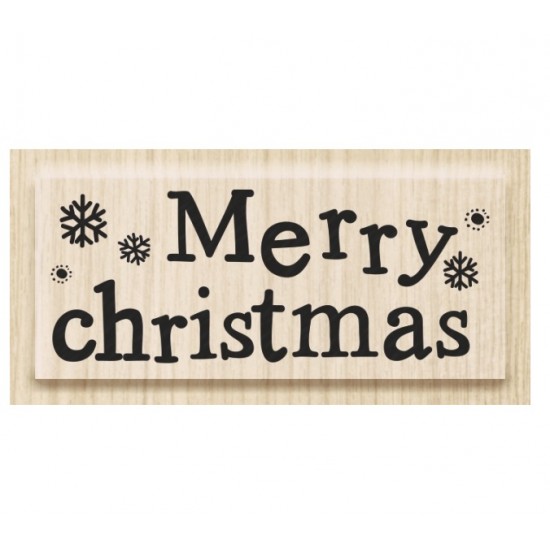 Ξύλινη σφραγίδα Merry Christmas 5cm x 2cm