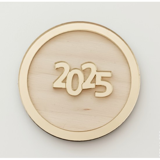 Γούρι από ξύλο και Plexiglass 2025 #3