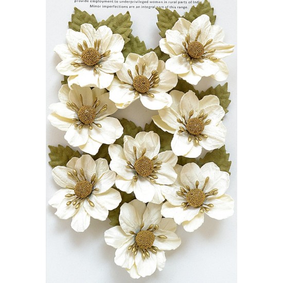 Χειροποίητα λουλούδια Amor Mio λευκά 9τεμ